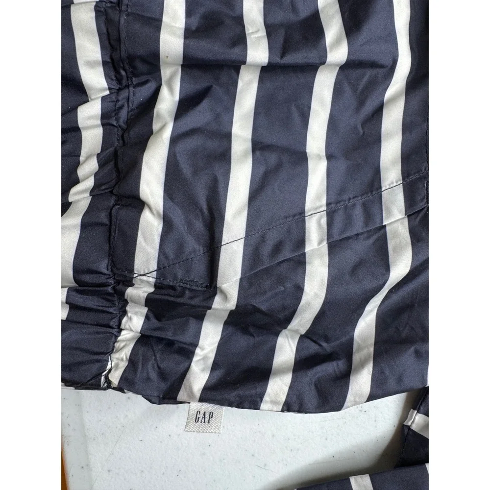 Gap Kids Navy Blue White Striped Windbreaker Hooded Jacket Jersey Lined 3 Years